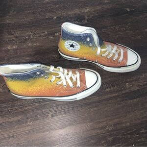 Converse Chuck Taylor 70 Hi Scatter Dye Canvas Sneaker Fire Opal/Gold W-8.5 NWOB